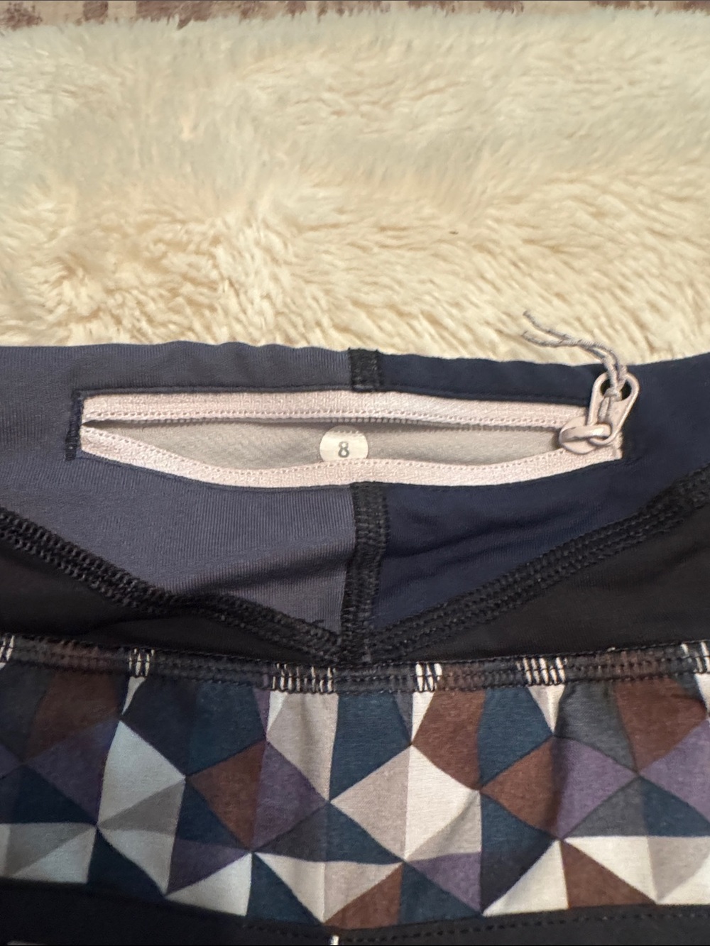 lululemon athletica Geometric Print Athletic Shorts - Navy/Black/Brown - Picture 3 of 4